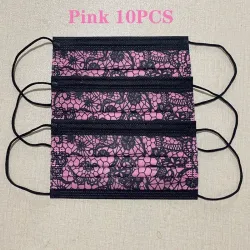 Mouth / face protective masks - disposable - 3-layer - lace design - 10 - 50 - 100 piecesMouth masks