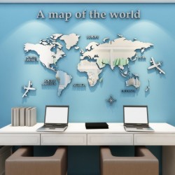 3D world map - acrylic wall stickerWall stickers