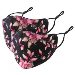 Protective face / mouth mask - PM2.5 - reusable - floral print - 2 piecesMouth masks