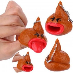 Lustiger Squishy Poop - Pop-out Zunge - Schlüsselanhänger