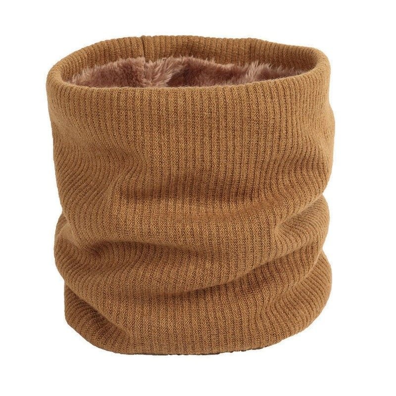Knitted warm round scarf with plush - unisexScarves