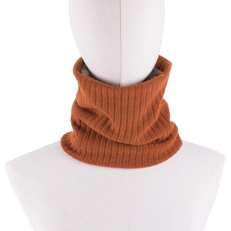 Gestrickter warmer Schal mit Plüsch - unisex