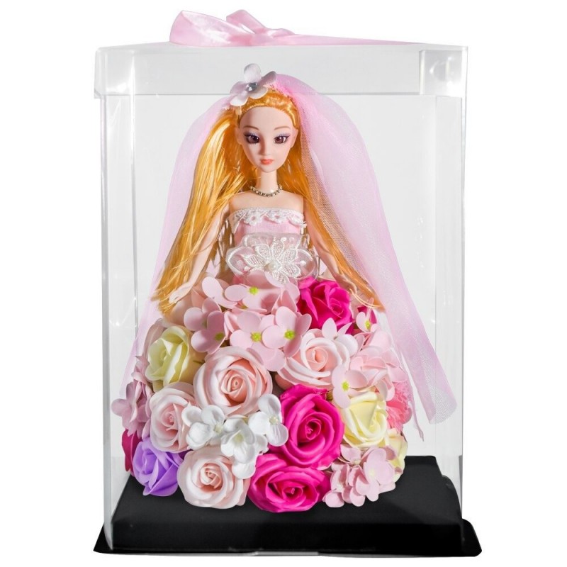 Prinzessin Puppe aus Infinity Rosen mit LED-Licht