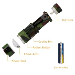 1000LM - Taschenlampe - Wasserdicht - Camouflage - LED