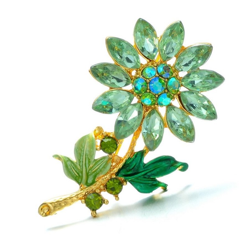 Plant - Flower Brooch Pins - CrystalBrooches