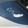 Feather with flying birds - vinyl car stickerStickers