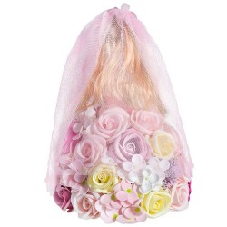 Prinzessin Puppe aus Infinity Rosen mit LED-Licht