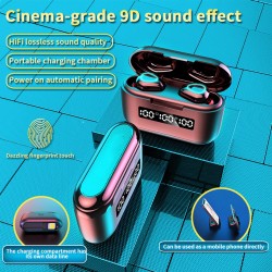 G40 TWS - Bluetooth Kopfhörer - 9D-Sound - wasserdichte Kopfhörer mit Mikrofon