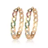 Gold Hoop Ohrringe mit bunten Kristallen