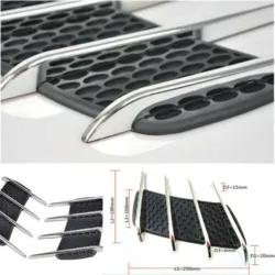3D shark gill - side air flow vent - car sticker - 2 piecesStickers