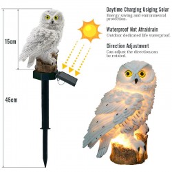 Owl shaped garden light with solar panel - LED - waterproofSolar lighting