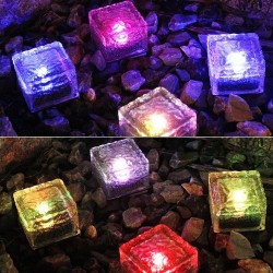 Glass stone - ice cube - crystal garden light - night lamp - solar - 4 piecesSolar lighting