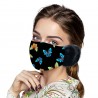 2 in 1 - Gesicht / Mund Maske mit Ohrmuscheln - Schmetterlinge drucken