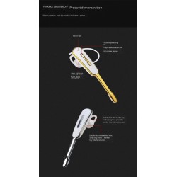 Mini - Bluetooth ear-hook - handsfree - leather earphone with microphone - noise cancellingEar- & Headphones