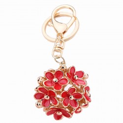 Hollow-out crystal flower - keychainKeyrings