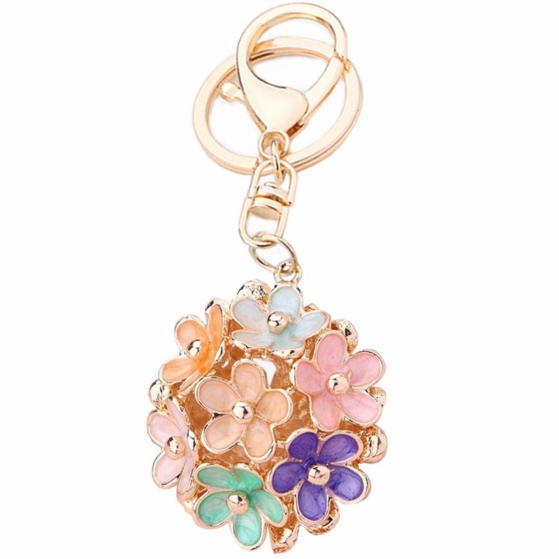 Hollow-out crystal flower - keychainKeyrings