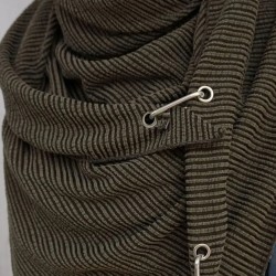 Mehrzwecktuch mit Metallstern - Schal mit Knöpfen / Punkten