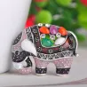 Thailand Elefant mit Kristallen - Brosche