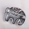 Thailand Elefant mit Kristallen - Brosche