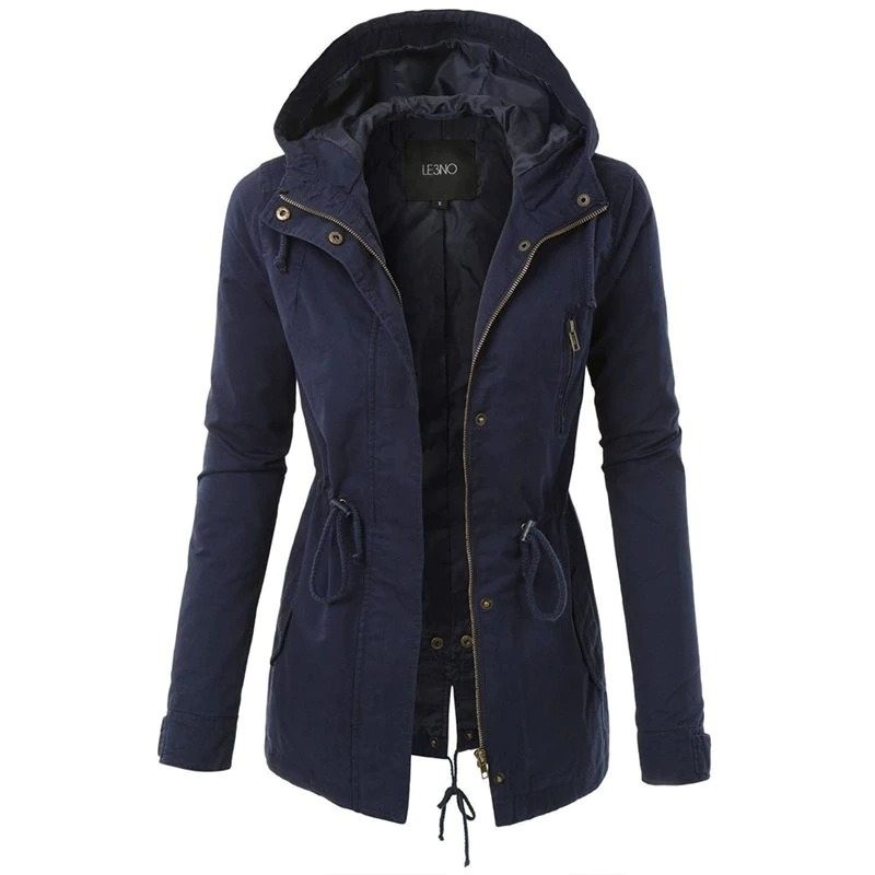 Warm hooded jacket - long - with zipperJackets