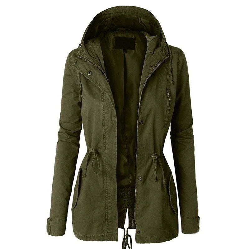 Warm hooded jacket - long - with zipperJackets