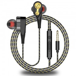 Drahtohrhörer - Ohrhörer - Hoch Bass - Doppelantrieb - mit Mikrofon - 3,5mm
