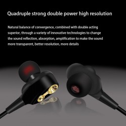 Wired earphones - earpods - high bass - dual drive - with microphone - 3.5mmEar- & Headphones
