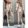 Fashionable tracksuit with sequins - set with long sleeve top & pantsBlouses & shirts