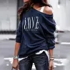 Sexy top - lose abspritzen - lange Ärmel T-Shirt - LOVE print