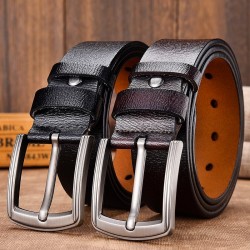 Genuine leather belt - vintage metal pin buckleBelts