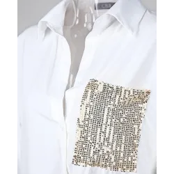 Pailletten Langarmshirt & Glitzer glänzende Pfanne - Set
