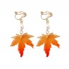 Earrings with maple leaf & pearlEarrings