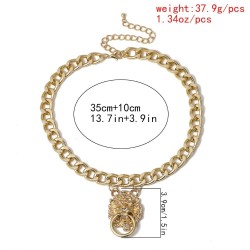 Hip-hop short chain with lion's head - gold necklaceNecklaces