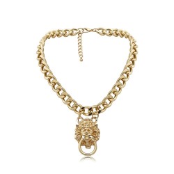 Hip-hop short chain with lion's head - gold necklaceNecklaces
