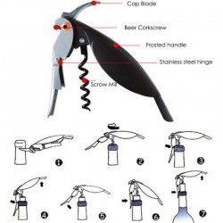 Flaschenöffner - Korkenschraube - Papageienform