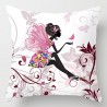 Pink flower fairy - cushion cover - cotton - 45 * 45cmCushion covers