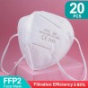 FFP2 - KN95 - PM2.5 - antibakterielle Schutzmündung / Gesichtsmaske - 5-Schicht - wiederverwendbar - 10 / 20 / 50 / 100 Stück