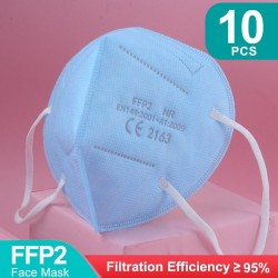 FFP2 - KN95 - PM2.5 - antibakterielle Schutzmündung / Gesichtsmaske - 5-Schicht - wiederverwendbar - 10 / 50 / 100 Stück