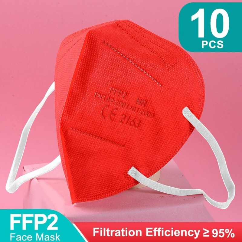 FFP2 - KN95 - PM2.5 - antibakterielle Schutzmündung / Gesichtsmaske - 5-Schicht - wiederverwendbar - 10 / 50 / 100 Stück