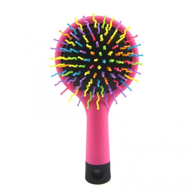 Anti-static comb - rainbow hair brush with mirrorHair