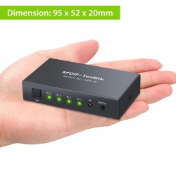 4x1 SPDIF - digitaler optischer Audioschalter - Toslink Schaltkasten mit optischem Kabel