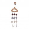 Baby Beißring - Häkelperlen - Kinderwagen / Bett Holzclip - hängendes Spielzeug