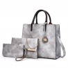 Fashionable leather handbag - crossbody - small clutch bag - hemp logo - 3 pieces setSets