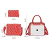 Leather handbag - crossbody - small clutch bag - geometric design - 3 pieces setSets