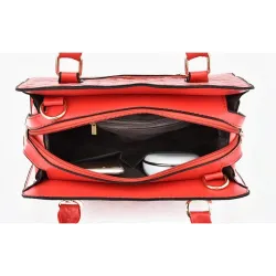 Lederhandtasche - Umhängetasche - kleine Clutch - geometrisches Design - 3-teiliges Set