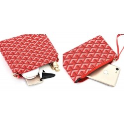 Lederhandtasche - Umhängetasche - kleine Clutch - geometrisches Design - 3-teiliges Set