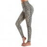 Fitness - Yoga - Leggings mit Taschen - komprimiert - schweißabsorbierend - hohe Taille - Leopardenmuster