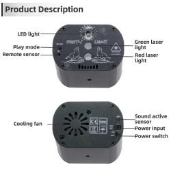 RGB - LED - Disco / Party Licht - Mini Laser Projektor - USB