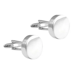 Silver round cufflinks - 2 piecesCufflinks