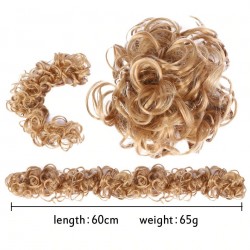 Elastic scrunchie - curly synthetic hair - bun - ponytail - hair extensionWigs